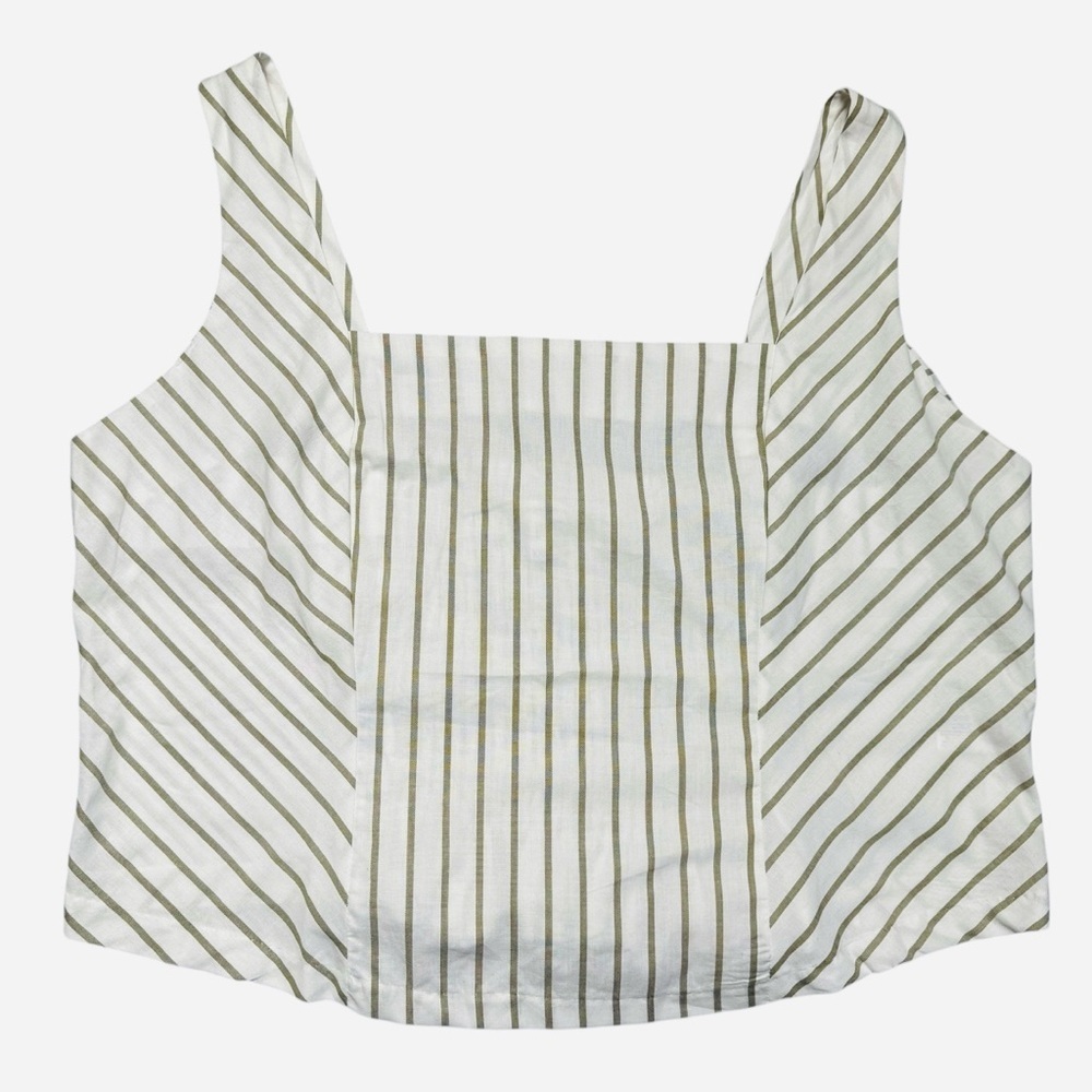 New Maurices Striped Cotton Crop Smocked Back Top Size XXL